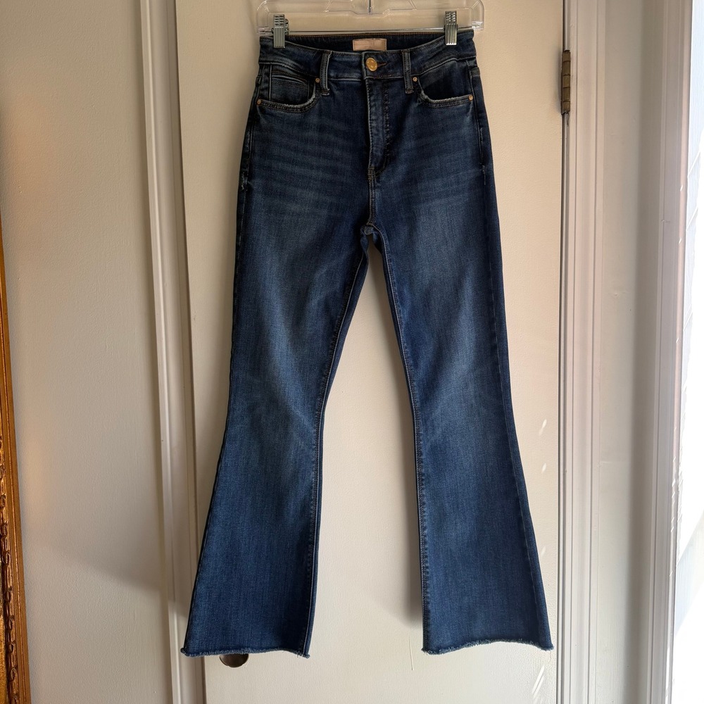 Kut from the Kloth Stella Fab Ab Flare High Rise Dark Wash Jeans Size 00